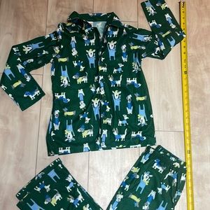 🐾 Gymboree Pajama’s PJ’s Set Medium (7-8y) Green W/ Dogs 🐕 🐩 🐕